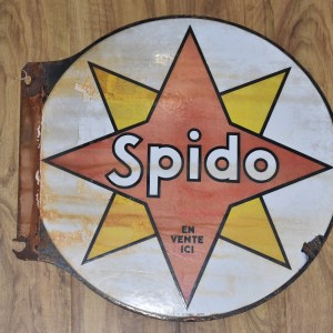 Enseigne publicitaire en émail Spido, double face