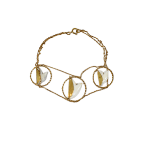 Bracelet or jaune avec vrai dents de requins avec certificat