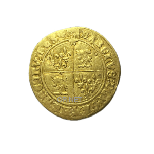 Rare Ecu d'or de Charles VIII pour Grenoble, point 4e de1494-1498.