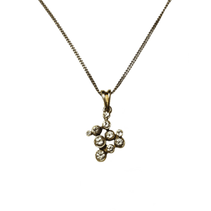 Pendentif or grappe de raisins avec diamants et sa chaine