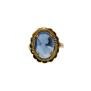 Bague camée bleu