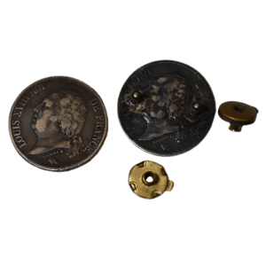 Rare Ecus de Louis XVIII montés en boutons de manchettes (d'époque)