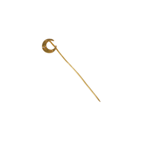 Broche croissant de lune avec trois perles d'eau douce