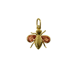 Pendentif abeille aux ailes d'ambre