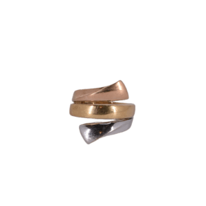 Bague trianon en or jaune, rose et blanc