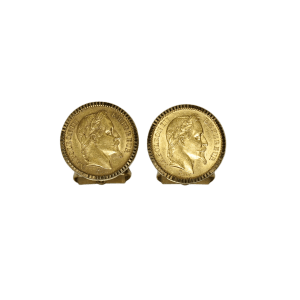 Boutons de manchette or 20 francs Napoléon III