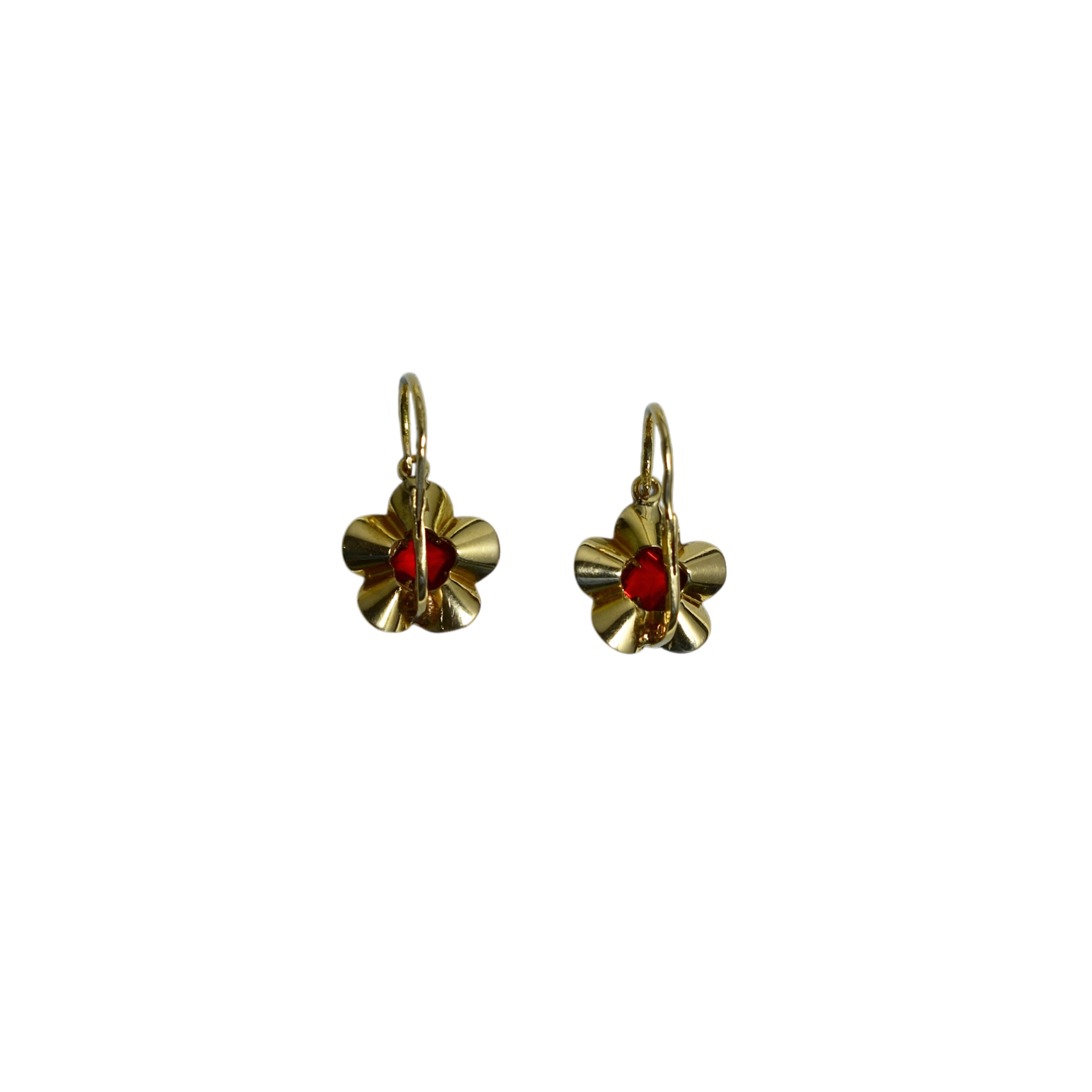 Boucles d'oreilles fleurs or 750 Grenats – Image 3