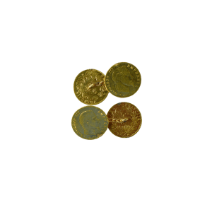 Boutons de manchette or 5 Francs Napoléon III