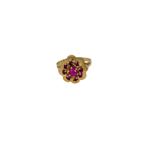 Bague florale or 750 Grenats