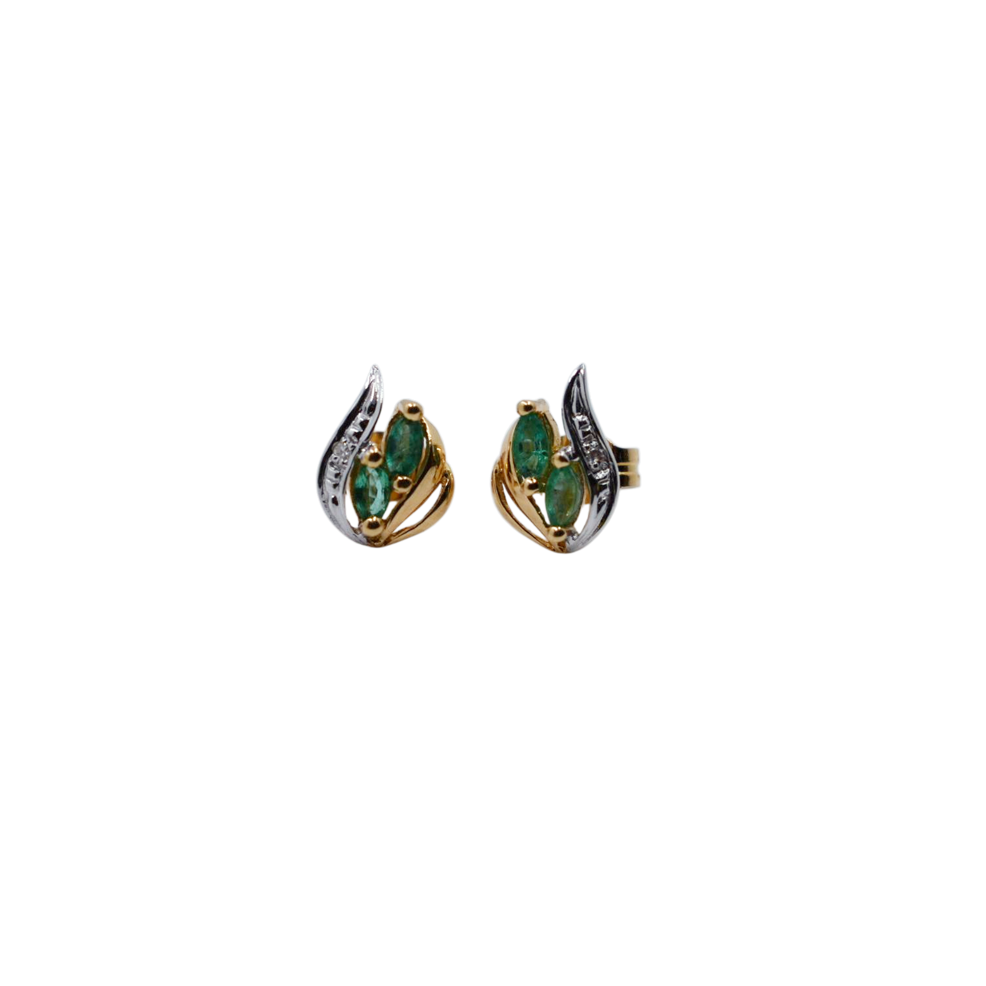 Boucles d'oreilles 2 Ors 750 / Emeraude – Image 3